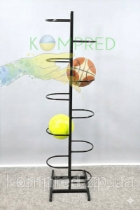 Стелаж для м'ячів 500*300*1500мм на 10 од, чорна  Kompred OL529/2