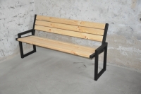 Лавка  садова Смуга Економ зі спинкою 1800х450х800 Чорний Kompred OL908/2