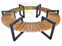 Лавка без спинки кругла змійка зовн ф 2250х400мм Чорний OL453/1.1