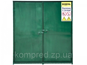 Шафа під рампу для шести балонів з воднем зелена 1800х500х2000мм  Kompred OL672