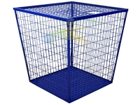 Металевий контейнер для збору пластику з кришкою/ дно металевий лист 1000х1000х1000 синій OL492/5