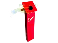 Урна попільниця настінна вулична 80х40х450 мм червона Kompred OL449/1