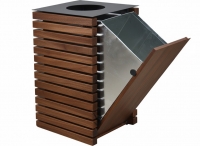 Урна сміттєва Урбан Люкс темний горіх (з відкидним баком) 430х430х700мм Kompred OL356/1.1