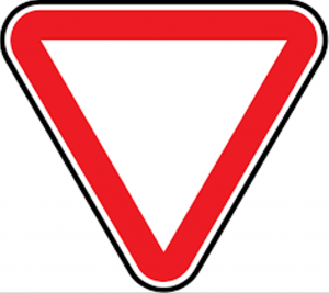 Дорожній знак 2.1. Поступитись дорогою А=900