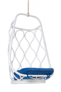 Підвісне крісло кокон із натурального ротанга біле  Kompred cr-ks0009