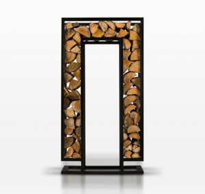 Дровниця із металу в стилі Лофт 1200х300х2000мм чорний GmetДК11/3