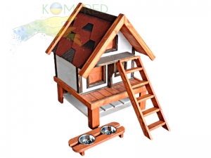 Будиночок для котів дерев'яний Затишок 600х600х1000мм Kompred OL913
