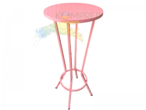 Стіл Фламінго вуличний з металевою стільницею 500*1100 мм рожевий Kompred OL488/3