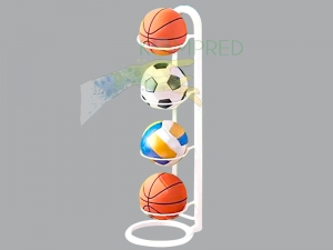 Стійка вертикальна для зберігання чотирьох м'ячів 300х300х1300 мм біла Kompred OL823/1