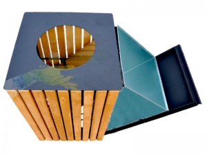 Урна Еко-Стріт металева 430х430х700мм Kompred OL920