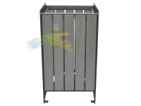 Урна з металу і дерева TOWN 350х300х600 сірий/графіт Kompred OL759/2