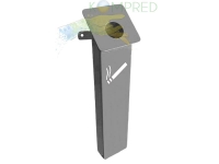 Урна попільниця настінна вулична 80х40х450 мм серая Kompred OL449/1.1