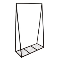 Стійка для одягу з полицею для взуття 1300х400х1700 мм чорна Сітка Kompred OL935-014