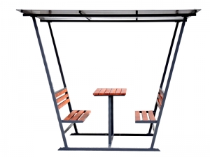 Альтанка металева з лавками та столом Kompred