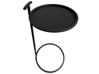 Столик для клієнта круглий приставний чорний Kompred OL438